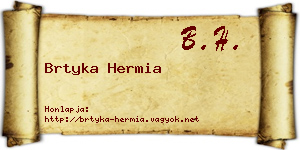 Brtyka Hermia névjegykártya